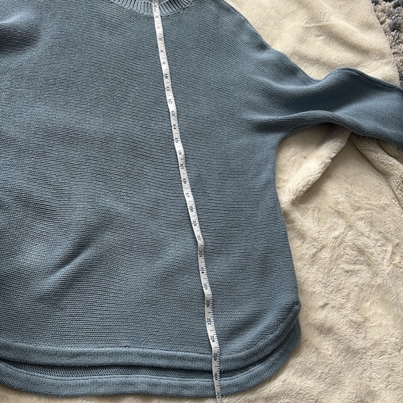 Philosophy Blue Ribbed Long Sleeve Top – Size M | Soft Knit Crew Neck | - Picture 5 of 6